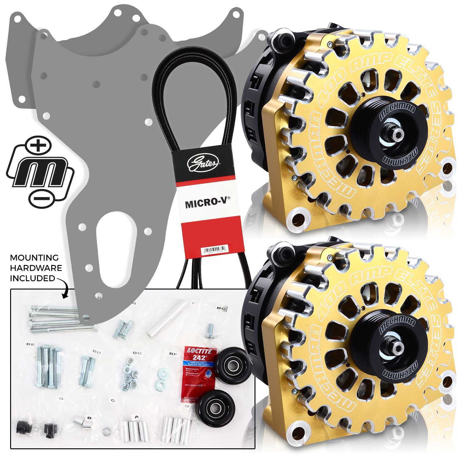Mechman 800 Amp Gold Blue Dual Alternator Kit for 2005 - 2013 GM