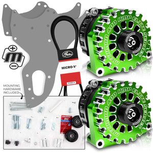 Mechman 800 Amp Green Dual Alternator Kit for 1999 - 2004 GM Trucks