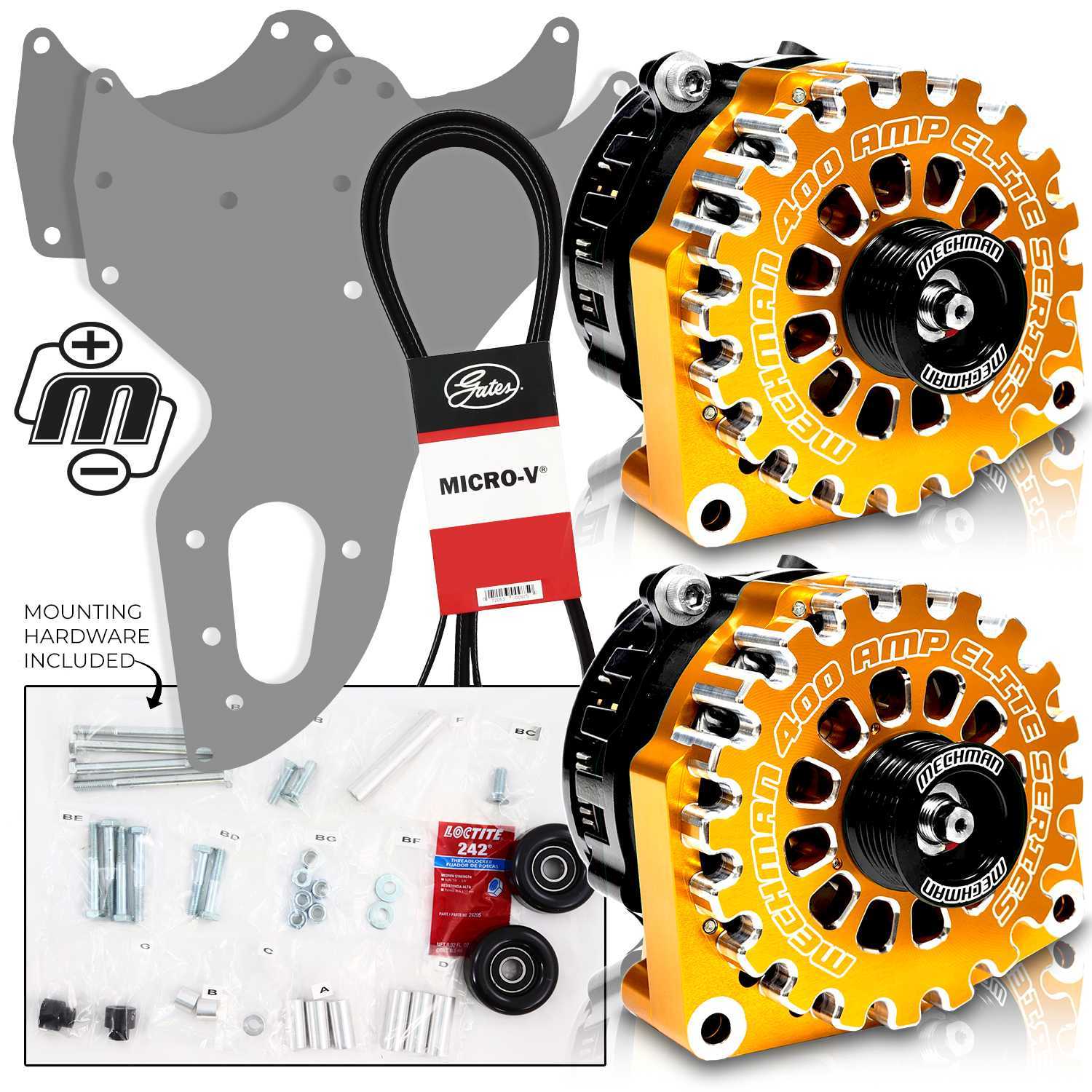 Mechman 800 Amp Orange Dual Alternator Kit for 2005 - 2013 GM Trucks