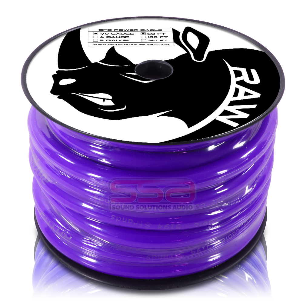 RHYNO 1/0 AWG Twisted OFC Power Cable - 50ft Spool