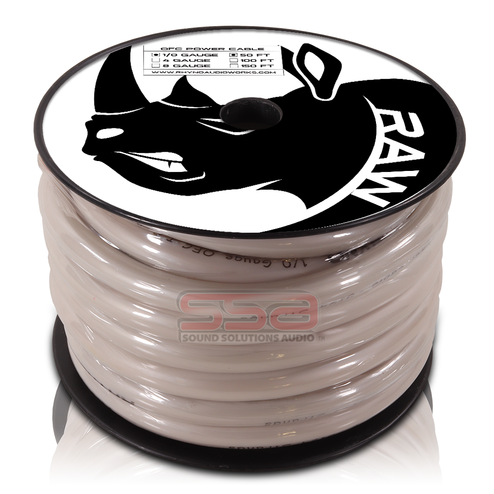 RHYNO 1/0 AWG Twisted OFC Power Cable - 50ft Spool