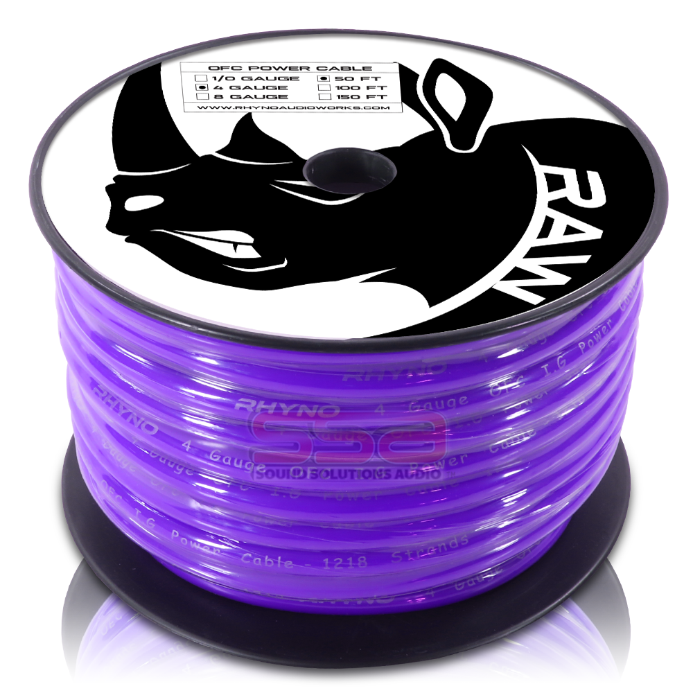 RHYNO 4 AWG Twisted OFC Power Cable - 100ft Spool