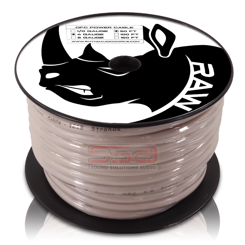 RHYNO 4 AWG Twisted OFC Power Cable - 100ft Spool