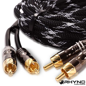 Rhyno 8000 Series Braided RCA Cables (Black)