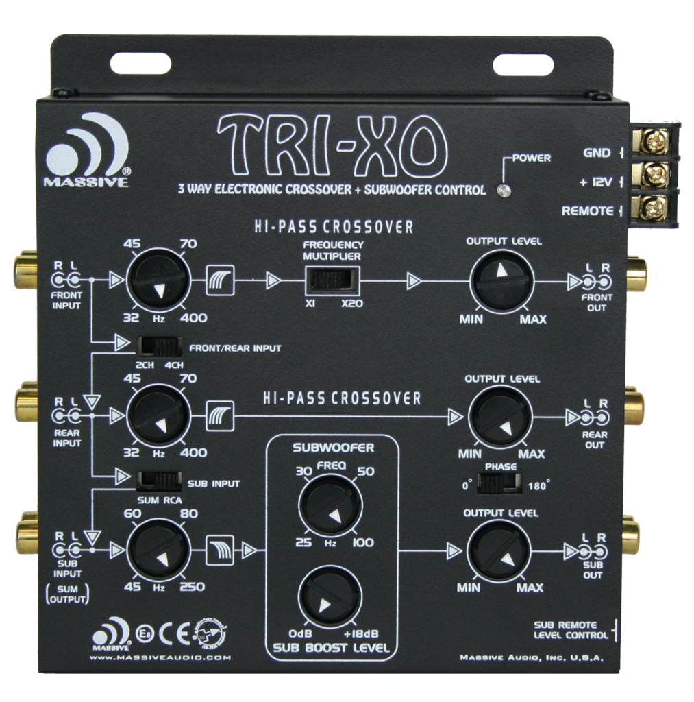 TRI-XO - 3 WAY ELECTRONIC CROSSOVER 18DB by Massive Audio®