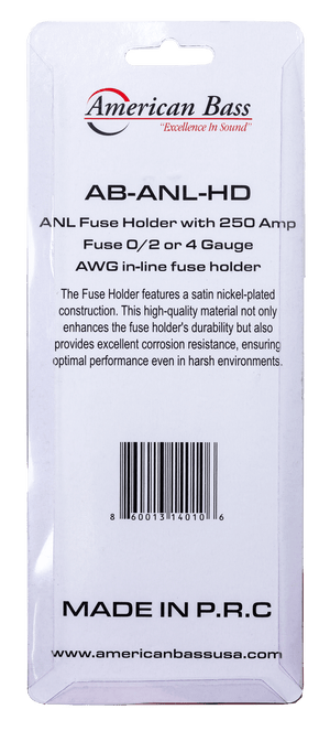American Bass ANL Fuse Holder with 250 Amp Fuse (0/2 or 4 Gauge)