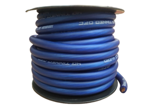 Full Tilt 4 Gauge Blue 50' Tinned OFC Oxygen Free Copper Power/Ground Cable/Wire