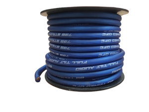 Full Tilt 8 Gauge Blue 50' Tinned OFC Oxygen Free Copper Power/Ground Cable/Wire