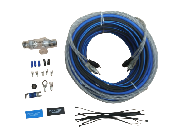 Full Tilt 8 Gauge Blue/Black Amp Kit -  OFC Oxygen Free Copper Wire