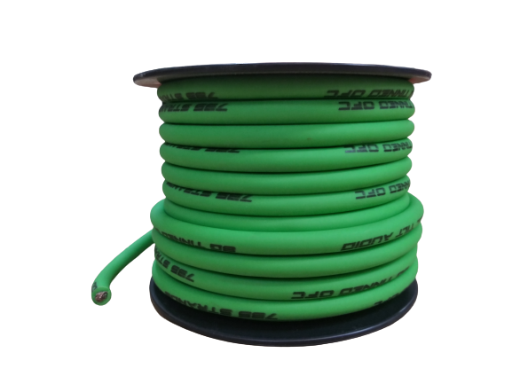 Full Tilt 8 Gauge Lime Green 50' Tinned OFC Oxygen Free Copper Power/Ground Cable/Wire