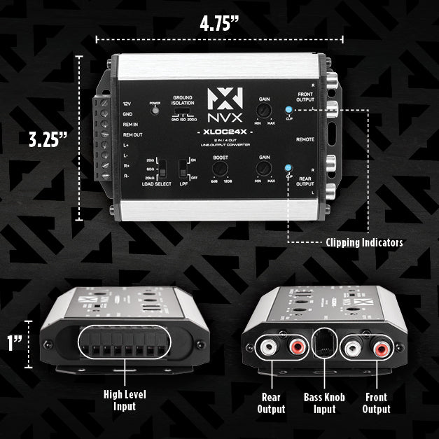 NVX 2 inputs / 4 outputs High Voltage Active Line Output Converter 
with Impedance Matching and Remote Level Control