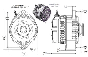 170 amp racing alternator - 63-85 GM - Polished (includes 2 pulleys)