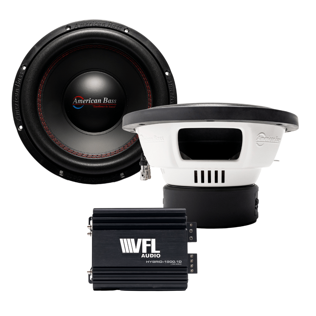 American Bass Power Pack: 2 DX 10 Subwoofers + VFL Hybrid 1900.1 Amplifier