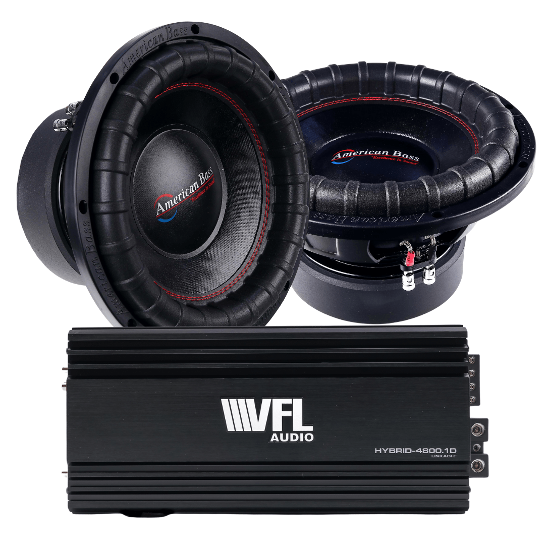American Bass Power Pack: 2 Elite 1244 Subwoofers + VFL Hybrid 4800.1 Amplifier