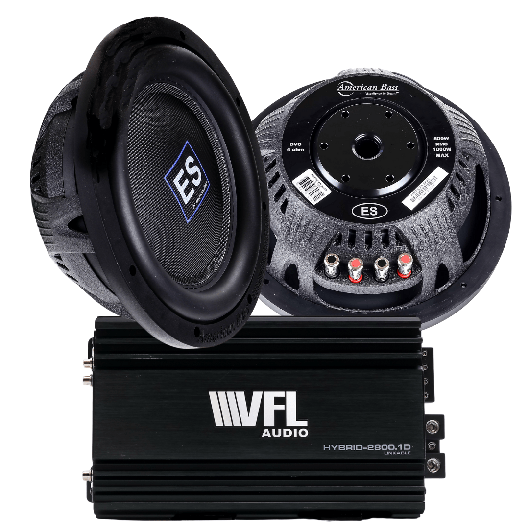 American Bass Power Pack: 2 ES 1044 Subwoofers + VFL Hybrid 2800.1 Amplifier