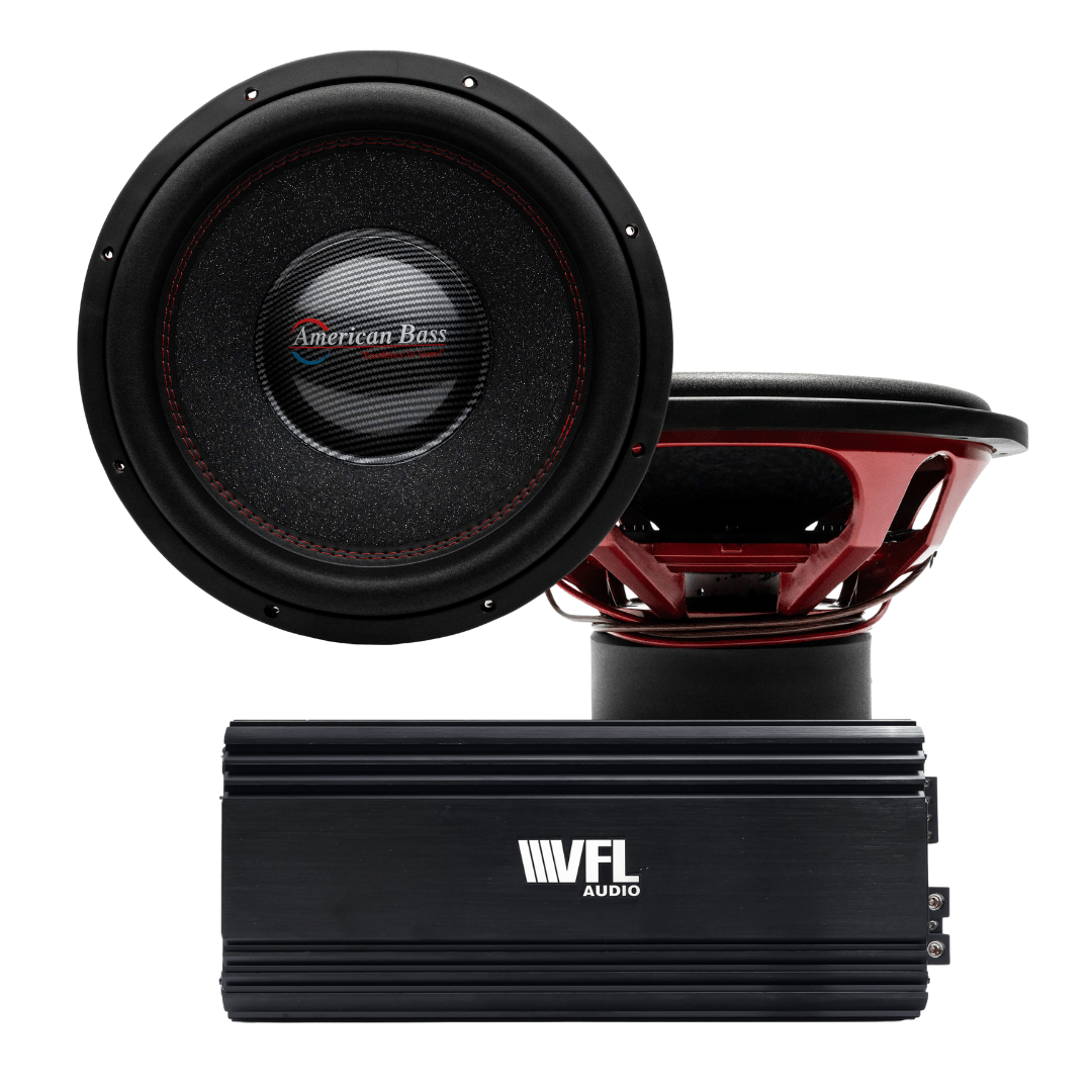American Bass Power Pack: 2 Hawk 15 Subwoofers + VFL Stealth 5500.1D Amplifier