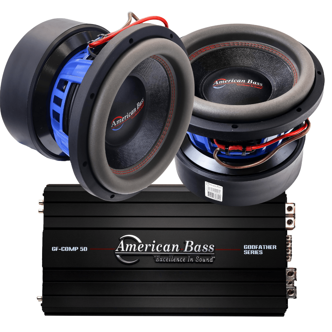American Bass Power Pack: 2 HD 10 Subwoofers + Godfather Comp 5D Amplifier