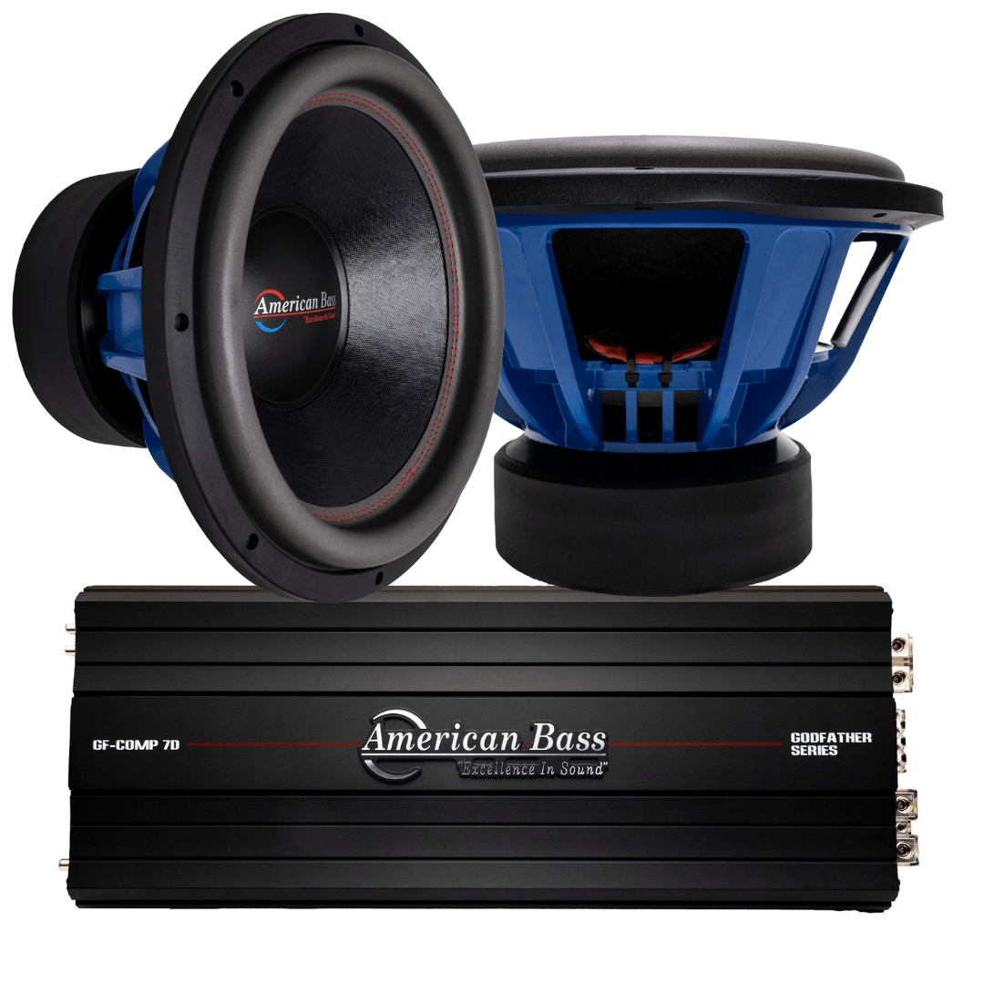 American Bass Power Pack: 2 HD 15 Subwoofers + Godfather Comp 7D Amplifier