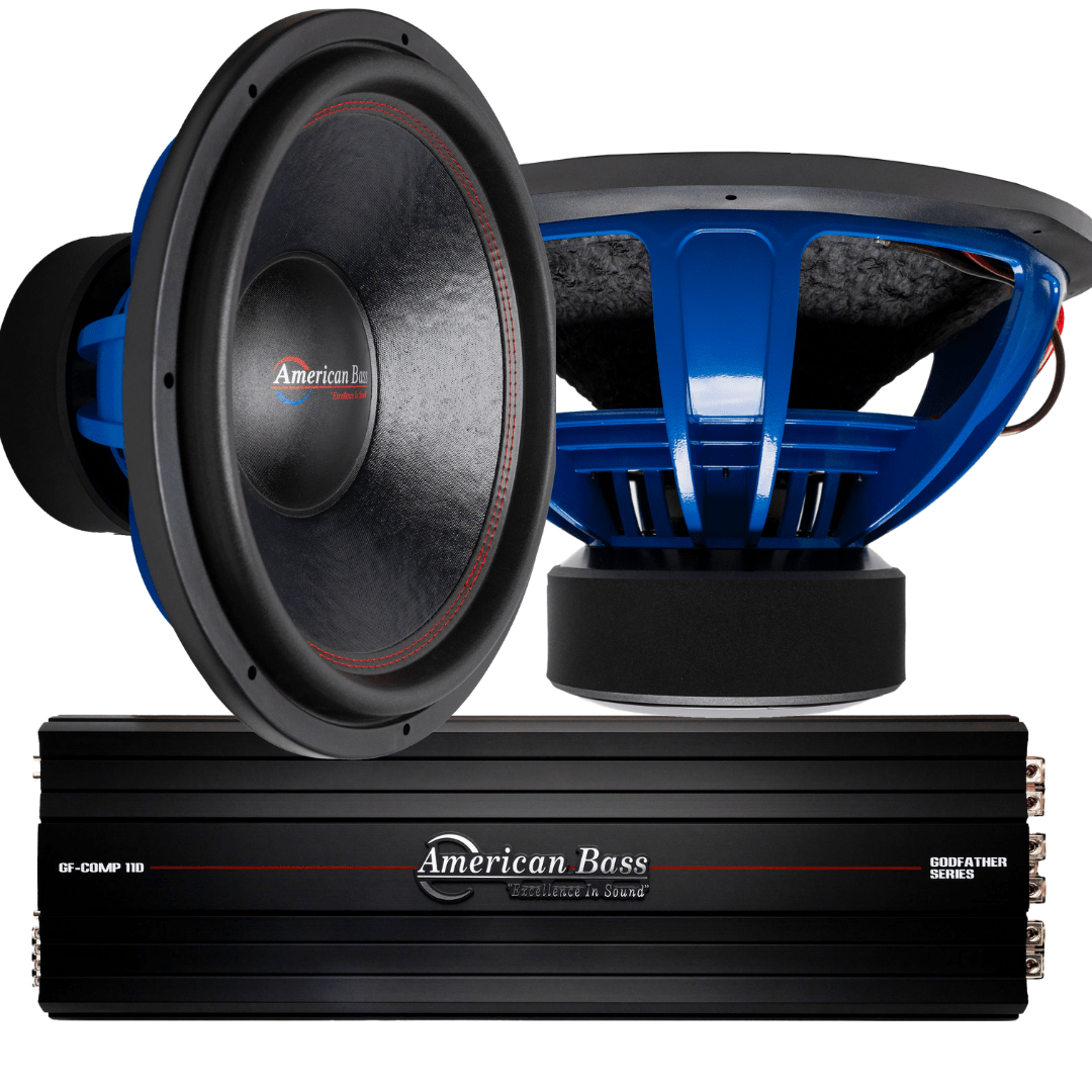 American Bass Power Pack: 2 HD 18 Subwoofers + Godfather Comp 11D Amplifier