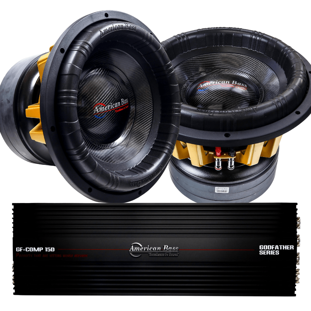 American Bass Power Pack: 2 King 12 Subwoofers + Godfather Comp 15D Amplifier
