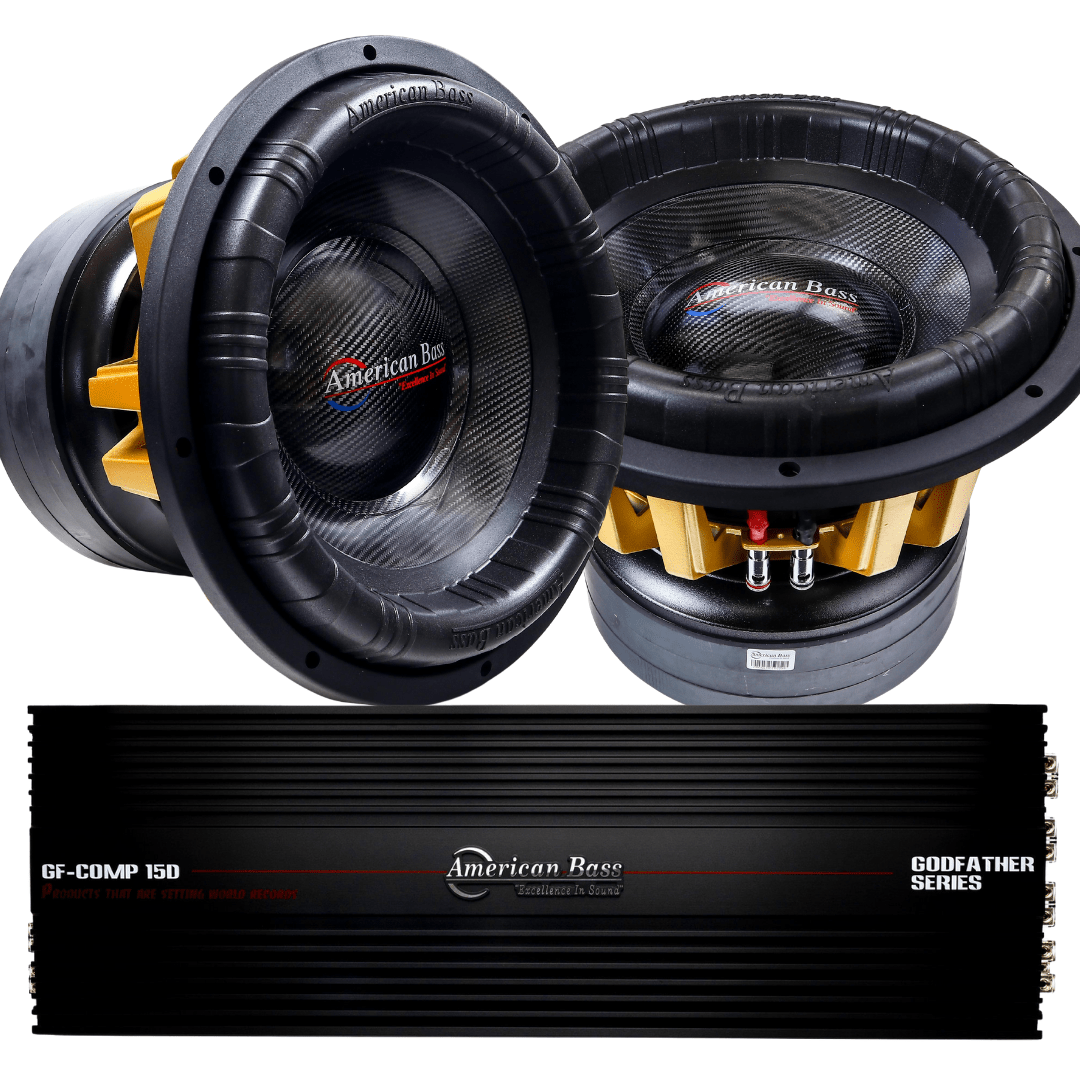 American Bass Power Pack: 2 King 15 Subwoofers + Godfather Comp 15D Amplifier