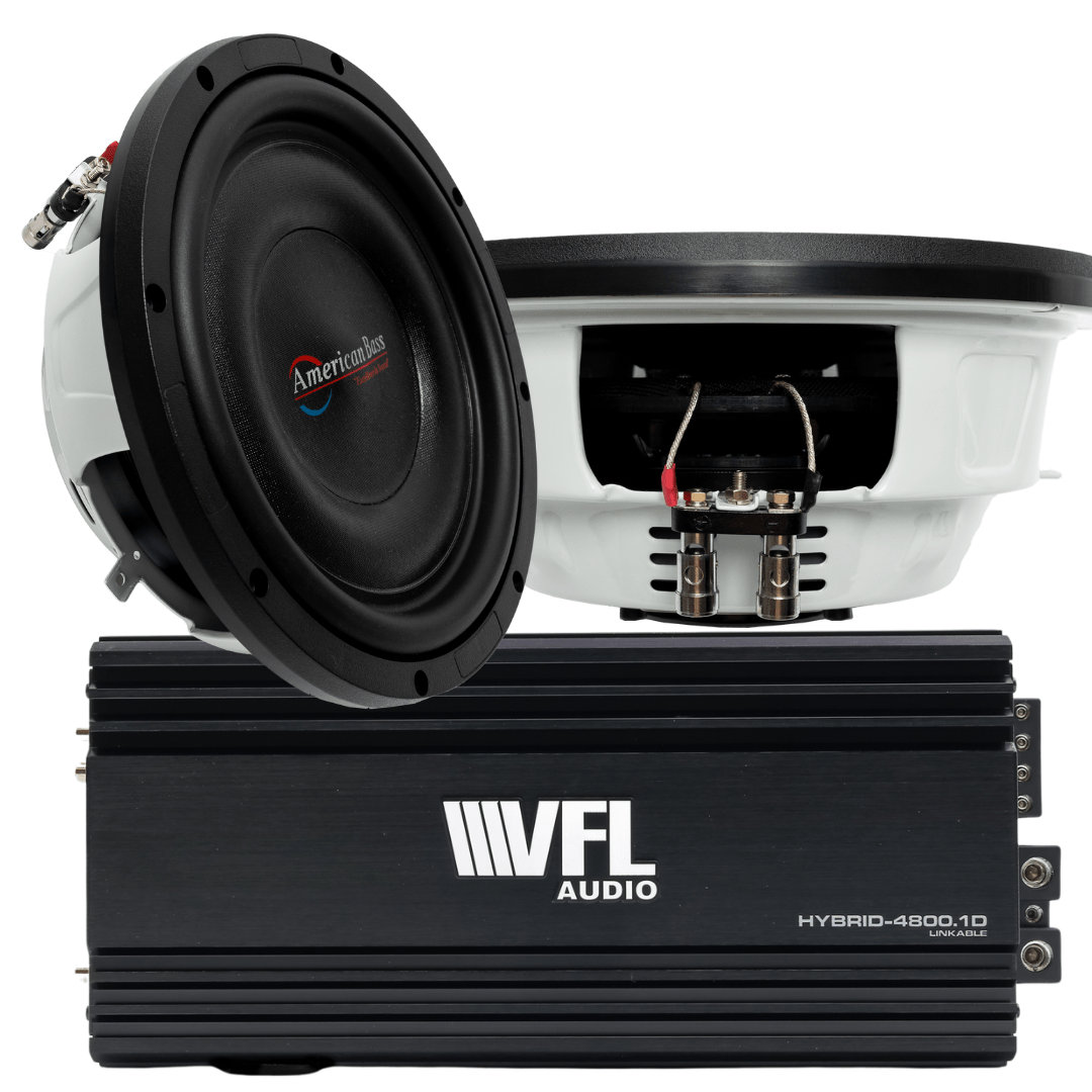 American Bass Power Pack: 2 Titanium 10 Slim Subwoofers + VFL Hybrid 4800.1 Amplifier