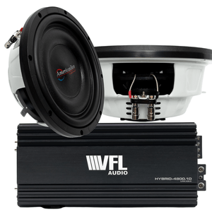 American Bass Power Pack: 2 Titanium 10 Slim Subwoofers + VFL Hybrid 4800.1 Amplifier