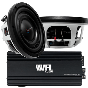 American Bass Power Pack: 2 Titanium 8 Slim Subwoofers + VFL Hybrid 4800.1 Amplifier