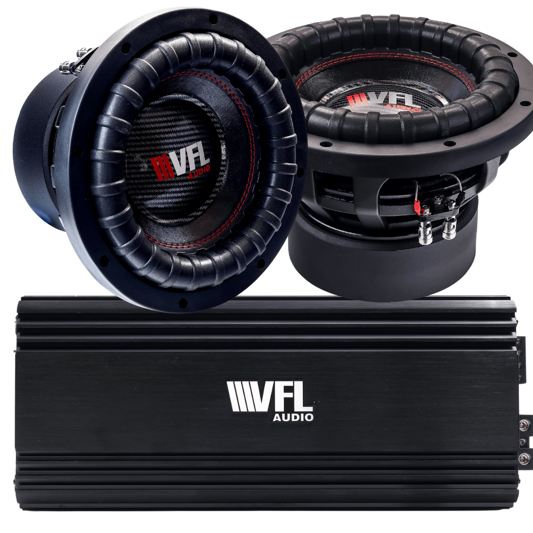 American Bass Power Pack: 2 VFL 10 D4 Subwoofers + VFL Stealth 5500.1D Amplifier