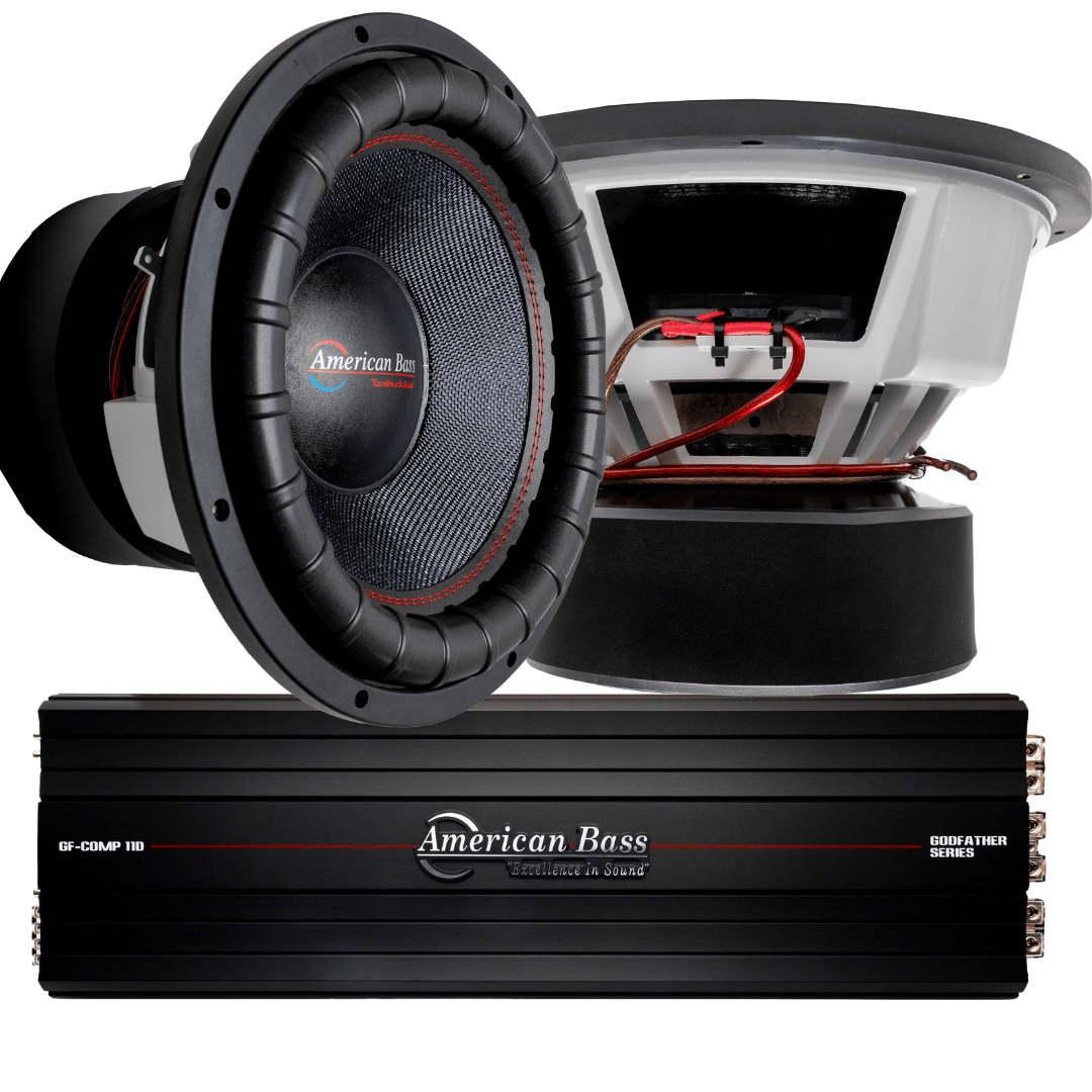 American Bass Power Pack: 2 VFL Comp Signature 15 Subwoofers + Godfather Comp 11D Amplifier