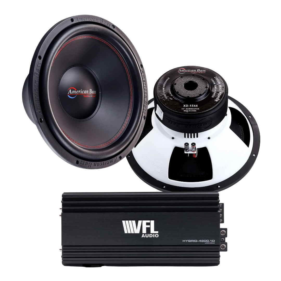 American Bass Power Pack: 2 XD 15 Subwoofers + VFL Hybrid 4800.1 Amplifier