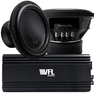 American Bass Power Pack: 2 XR 15 Subwoofers + VFL Stealth 5500.1D Amplifier