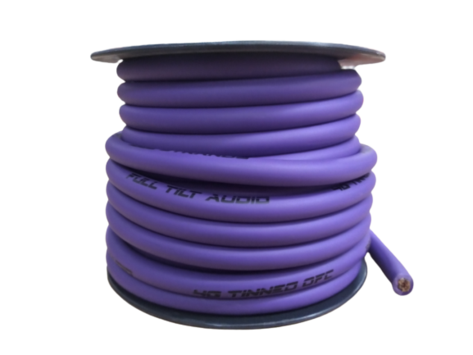 Full Tilt 4 Gauge Purple 50' Tinned OFC Oxygen Free Copper Power/Ground Cable/Wire