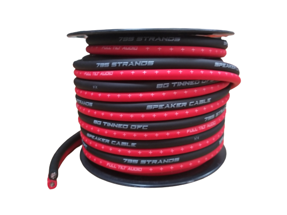 Full Tilt 8 Gauge Red/Black 50' Tinned OFC Oxygen Free Copper Power/Ground Cable/Wire