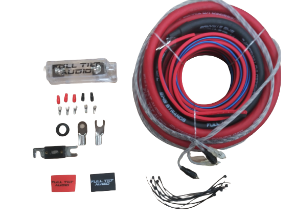 Full Tilt 1/0 Gauge Red/Black Amp Kit -  OFC Oxygen Free Copper Wire