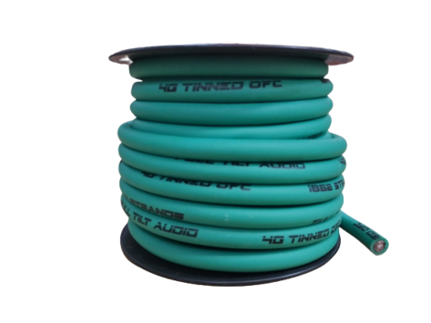 Full Tilt 4 Gauge Teal 50' Tinned OFC Oxygen Free Copper Power/Ground Cable/Wire