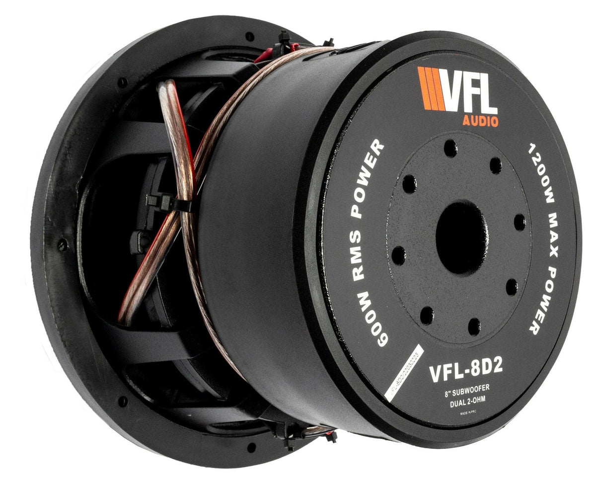 VFL 8″ Car Subwoofer | 600 Watts RMS | Dual Voice Coil 2 Ohm or 4 Ohm