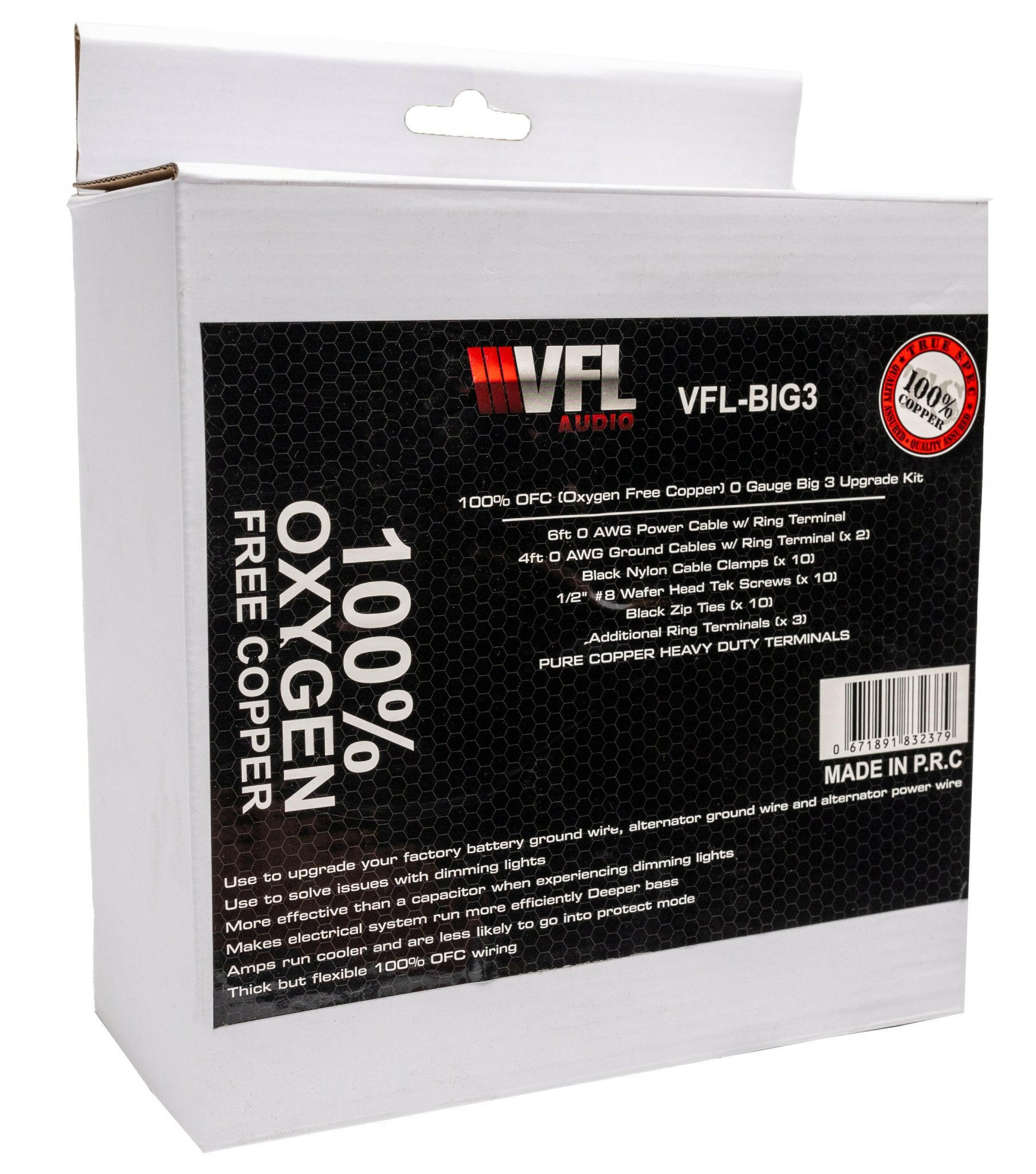 VFL Audio VFL Audio BIG3 100% Oxygen-Free Copper 0 Gauge Amplifier Kit