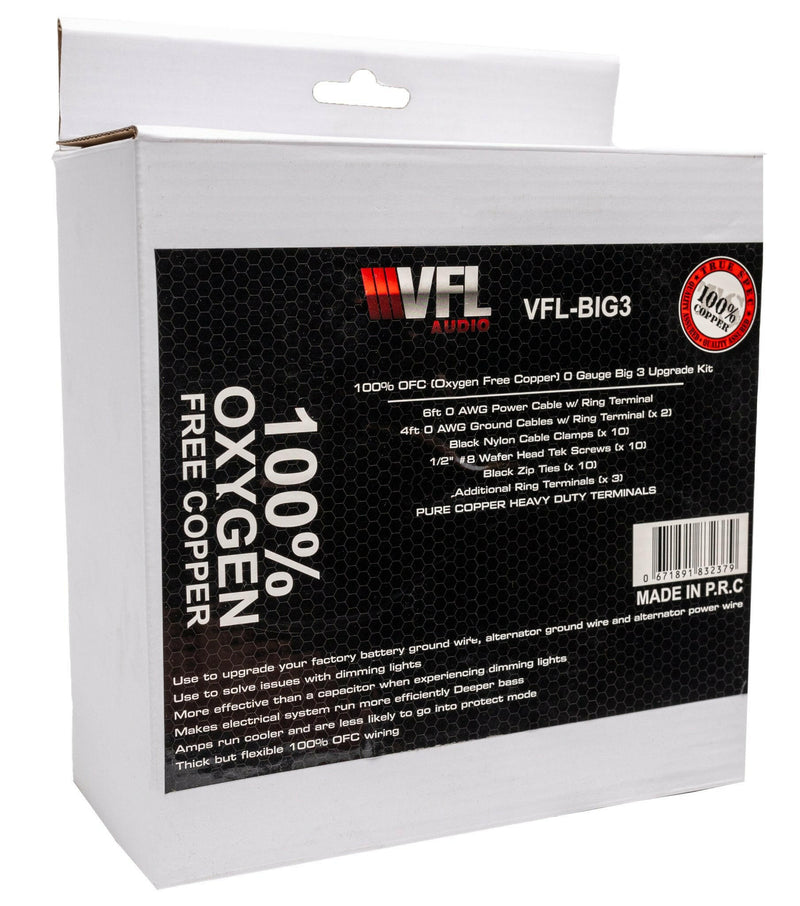 VFL Audio VFL Audio BIG3 100% Oxygen-Free Copper 0 Gauge Amplifier Kit