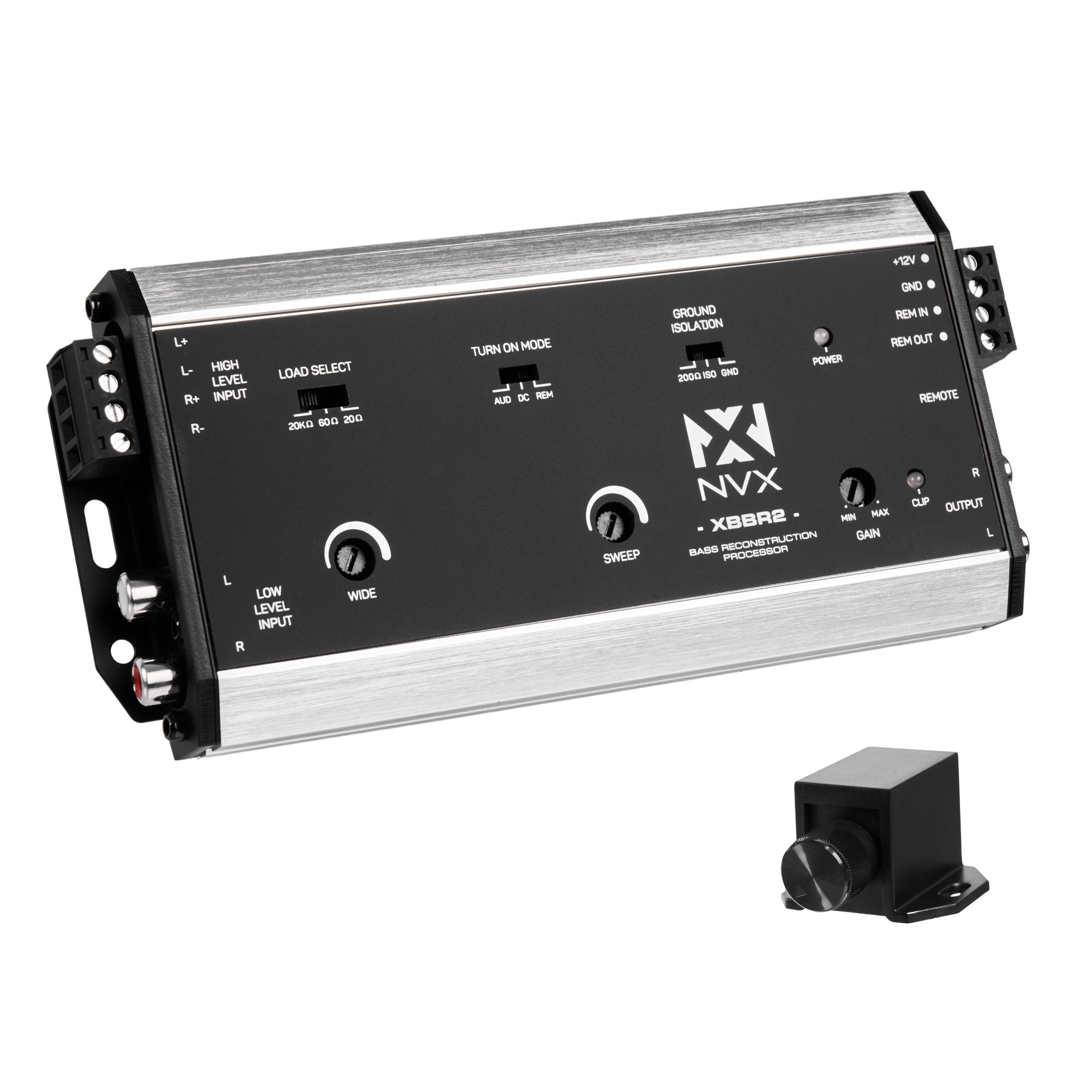 NVX 2-Channel Bass Restoration Processor and Line Output Converter with 
Impedance Matching and Remote Level Control