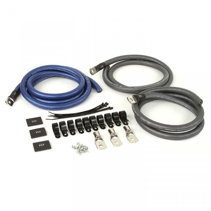 NVX 1/0 AWG Big 3 Upgrade Kit with 100% OFC Wire for Audio Systems up to 350 Amps