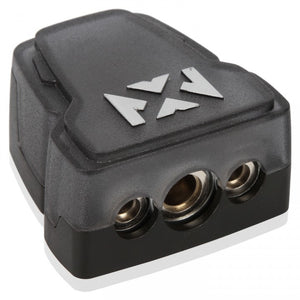 NVX Universal Positive/Negative Satin Chrome Battery Terminal w/ 0/1 Gauge Input & 2 4 Gauge Outputs