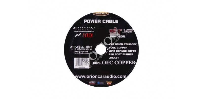 ORION XTR NTENSE WIRE SPOOL 100% OFC COPPER 0 GAUGE 50 FEET RED SOFT RUBBER JACKET