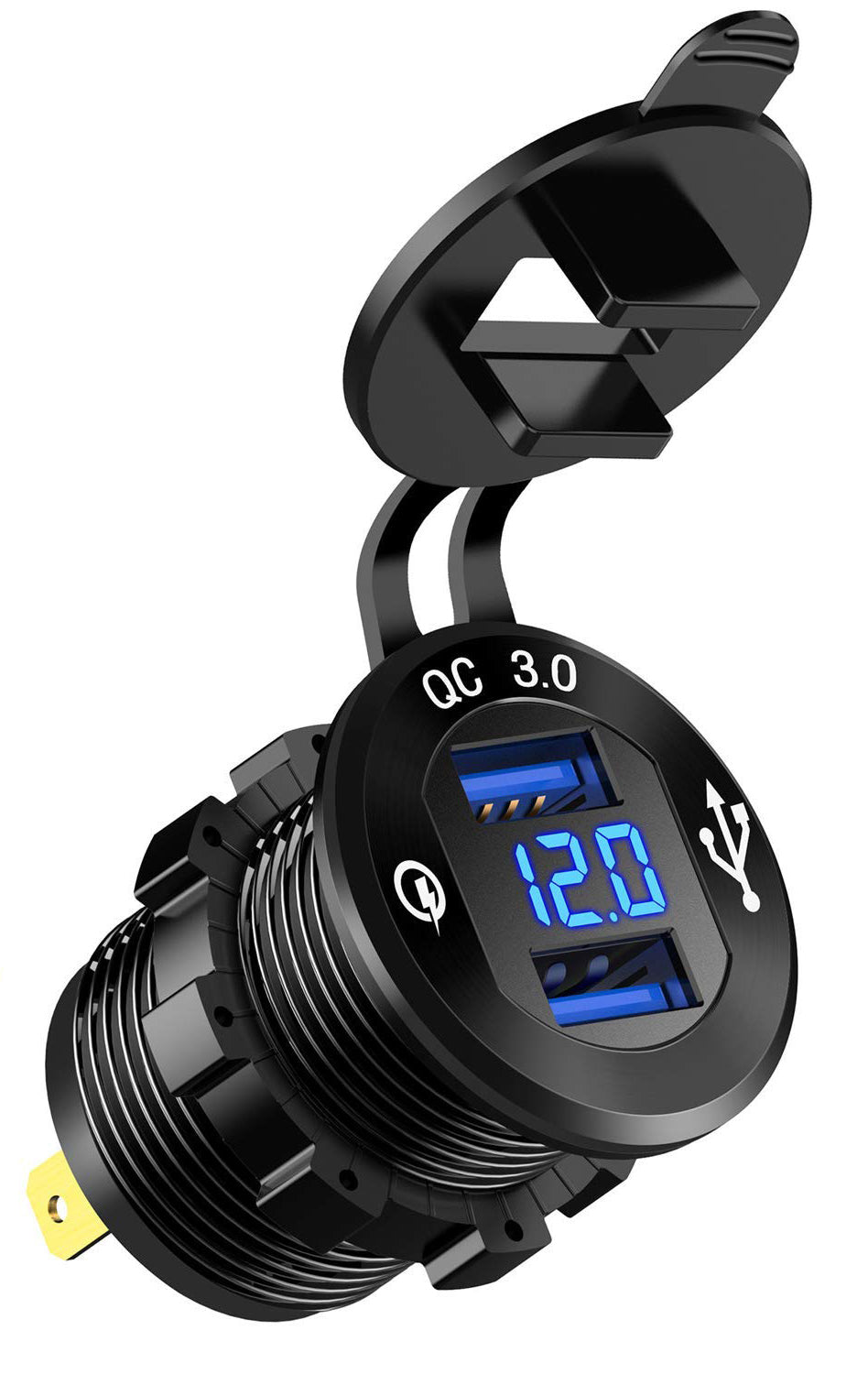 NVX Dual USB Quick Charge QC 3.0 Car Charger w/Voltmeter