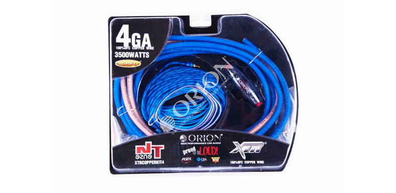 ORION XTR WIRED COMPLETE 100% COPPER AMPLIFIER KIT 4 GAUGE SOFT RUBBER